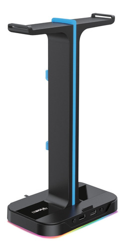 Imagen 3 de 7 de Porta Auriculares Gamer Stand Base Retroiluminados Dual Usb