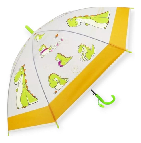 Paraguas Infantil Transparente Y  Lunares Mango De Plastico