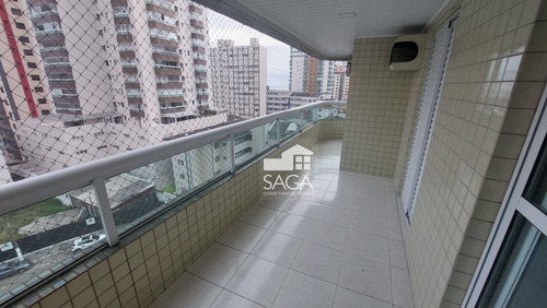 Imagem 8 de 30 de Vista Para O Mar! Mobiliado! Apartamento Com 2 Dormitórios À Venda, 85 M² Por R$ 435.000 - Vila Guilhermina - Praia Grande/sp - Ap4494