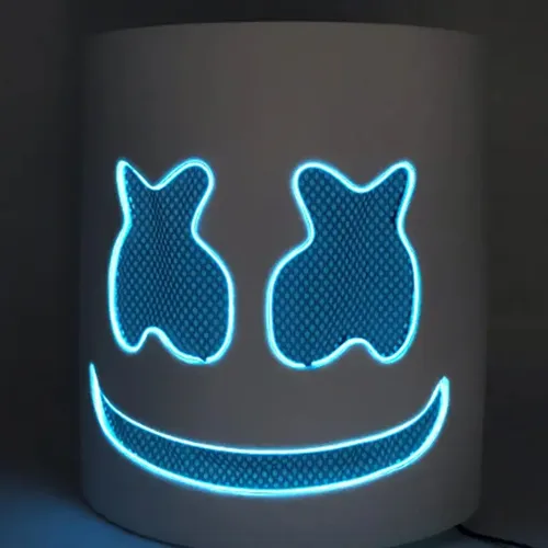 Máscara LED De Halloween Con Luces De Neón, Diseño De Zorro De Pantalla Completa, Control De Sonido Y 4 Modos De Luz, Regalo Para Fiestas Y Cosplay