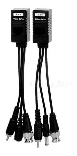 Par De Video Balun Rj45 Audio + Video + Corriente