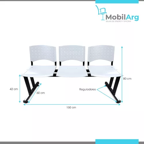 Silla Tandem X3 Asientos Butacas Sala Espera Reforzadas