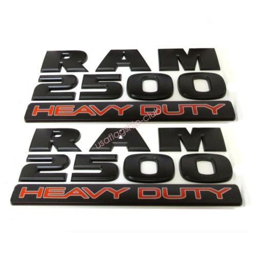 Imagen 1 de 5 de 2 X Oem Mate Negro Dodge Ram 2500 Heavy Duty Emblema Insigni