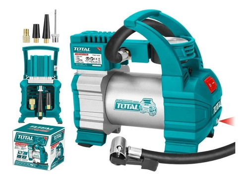 Imagen 2 de 2 de Compresor de aire mini a batería, eléctrico portátil Total Tools TTAC1406 12V turquesa/gris