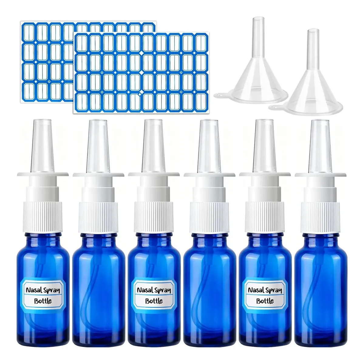 Botellas De Spray Nasal De Vidrio 20 Ml Zhwkmyp Azul