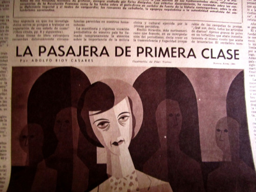 Pasajera De La Primera Clase Adolfo Bioy Casares 1ra Ed 1969