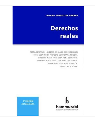 Abreut Derechos Reales 4ta Edición Novedad 2023 Hammurabi