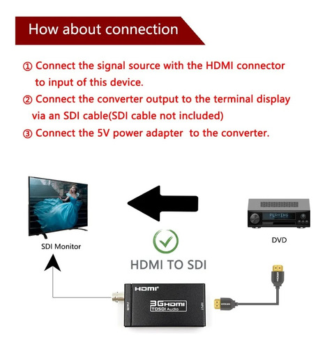 Adaptador/conversor De Señal Hdmi A Sdi 1080p / Envio Gratis