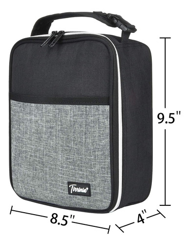 Bolso Lonchera Tirrinia Pequena Negro Y Gris