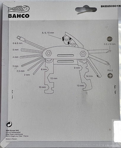 Imagen 7 de 10 de Bahco Kit P/ Bici Multiherramienta 17 Estuche Bke850901n