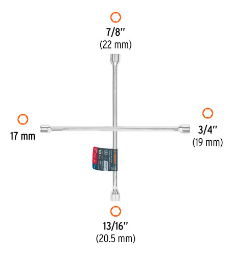 Llave Cruz Universal 18´ Desmontar Llantas Mecanico 15480