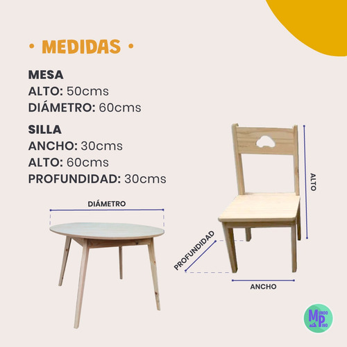 Mesa Y Sillas Para Niños Retro Vintage Somos Fabricantes