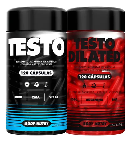 Kit Pré Hormonal 1x Testo + 1x Dilated 120 Cáps Vit Minerais - Sem Sabor
