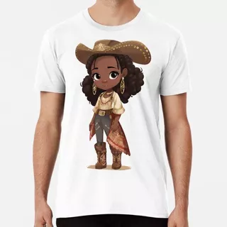 Remera Vaquera Afroamericana Con Botas Vaqueras Y Sombrero A