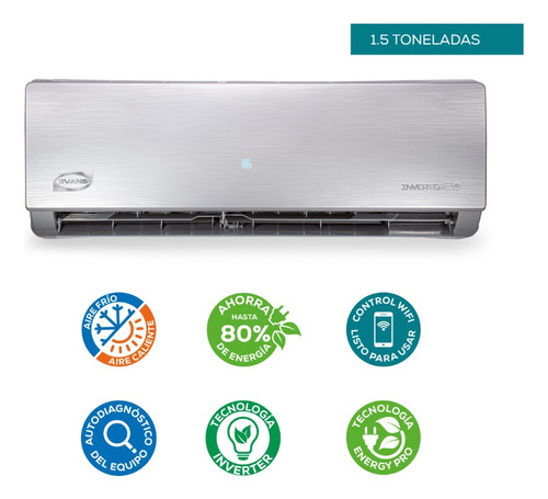 Mini Split Frío/calor 1.5 Ton/18000 Btu Control Wifi 220v