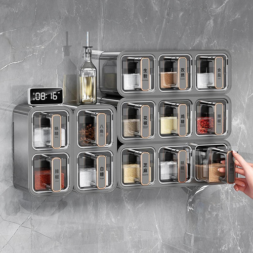 Conjunto De Rack De Recipiente De 2 Grade Cinza