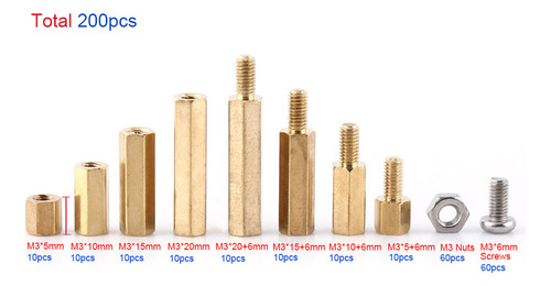 Tornillo Separador Hexagonal Hembra Pcb Standoff M3 Roscado