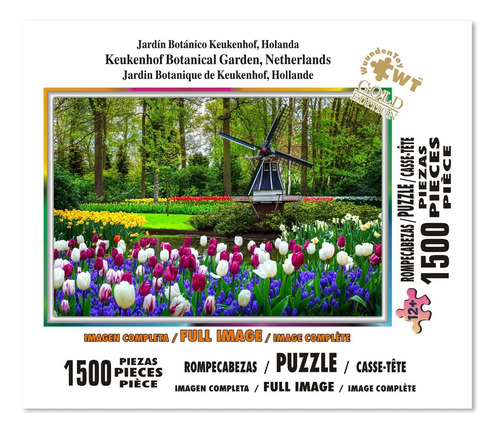 Rompecabezas Wuundentoy Gold Edition 1500 Pzs, Jardín Botánico Keukenhof