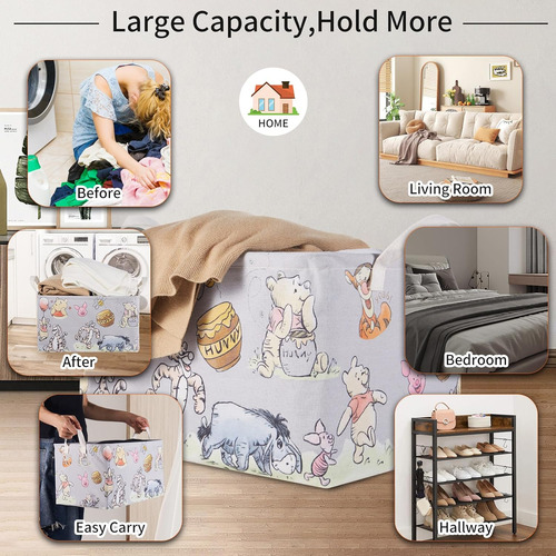 Winnie Storage Basket, Nursery Large Hamper Canvas Laundry B
