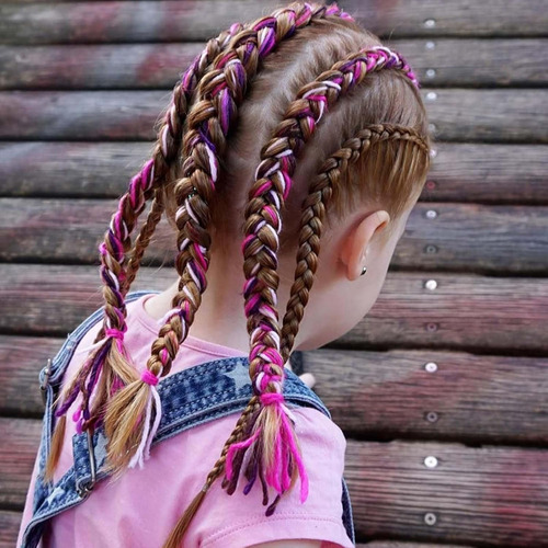 32pcs Colorful Hair Wrap String For Braids Gradient Color...