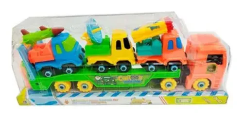 Camion Construccion Remolque Juguete Con 3 Autos