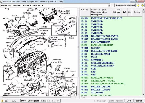Mazda Catálogo Partes Epc Despiece 2018