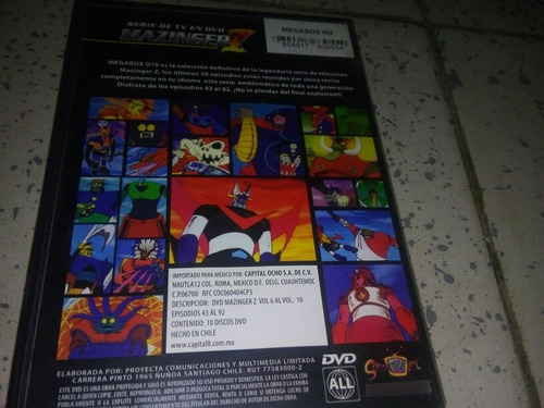 Mazinger Z Megabox En Dvd Excelente Estado 50 Capítulos (Usado)