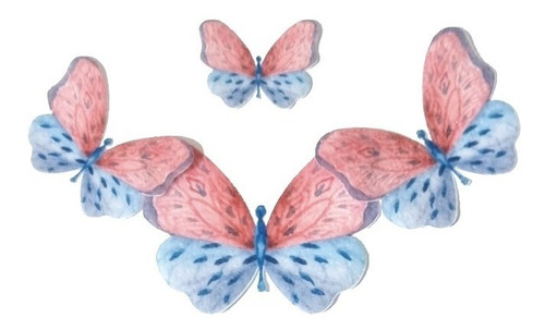 16 Mariposas Comestibles Rojas Para Decoración De Postres
