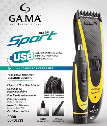 Cortadora De Pelo Gama Gc542 + Afeitadora Trimmer Gnt512