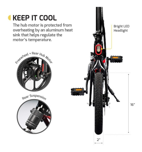 Swagtron Swagcycle Eb-7 Bicicleta Electrica Plegable 350w