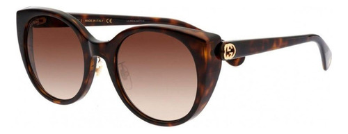 Óculos De Sol Gucci 0369s 002 Marrom Gatinho 54mm