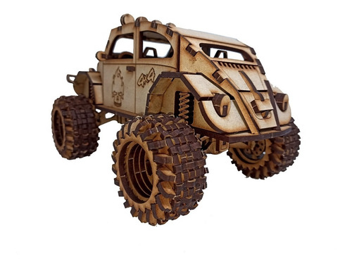 Rompecabezas 3d Madera Vw Sedán Monster Bug