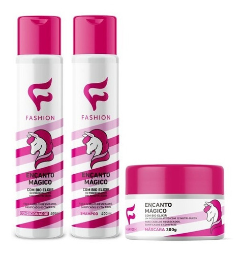 Kit Capilar Encanto Unicórnio Fashion Shampoo Cond Máscara