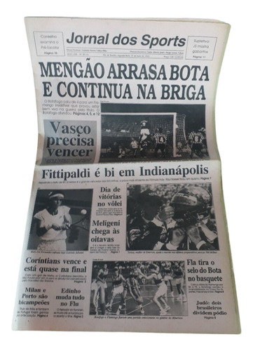 Jornal Dos Sports Flamengo Bot Fittipaldi  31-05-1993*