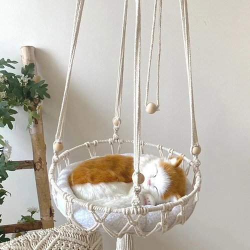 Hamaca Tejida A Mano Para Gatos, Cama, Columpio Para Gatos