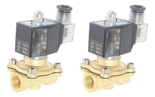 2x Ac110v 1/2  Válvula Solenoide Eléctrica De Latón Agua