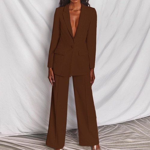 I Conjunto De Chaqueta Y Pantalón Casual De Mujer A La Moda