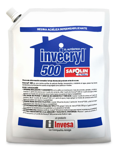 Invecryl Sapolin 500 750gramos - L a $21000