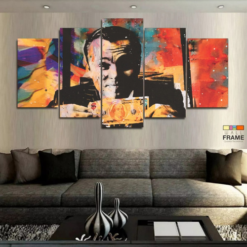Imagem 1 de 4 de Quadro Decorativo Lobo Wall Street Dólar Frete Grátis