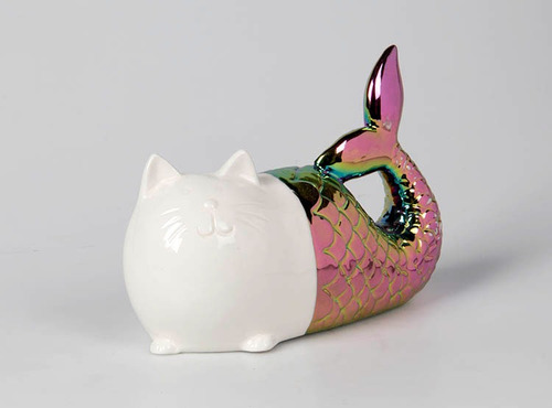 Figura Gato Sirena Ceramica