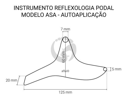 Mapa e instrumento de reflexología podal modelo Asa, color marrón