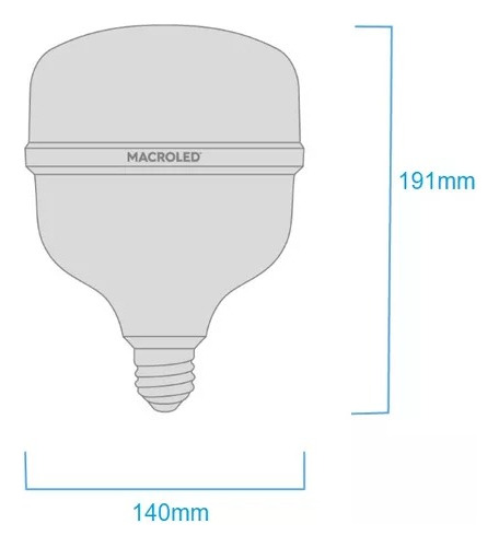 Lampara Bulbón Macroled 48w E27 Luz Blanco Frío Cultivo