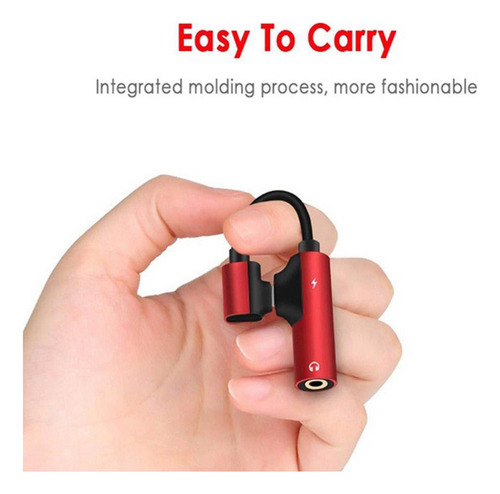 Tipo De Conector Divisor Usb-c Audio Auxiliar Para Rojo