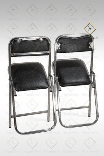 Paquete 10 Silla Plegable Acojinada Cromo Respaldo Reforzado