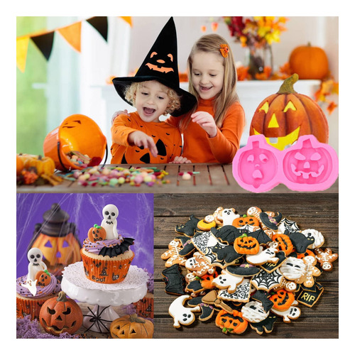 7 Moldes Para Fondant Para Tartas De Halloween, Minimoldes