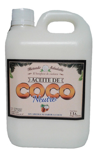 Aceite De Coco Extravirgen 1 Lt. Aroma Y Sabor En Balvanera