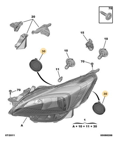 Capuchon Lampara Proyector Peugeot 508