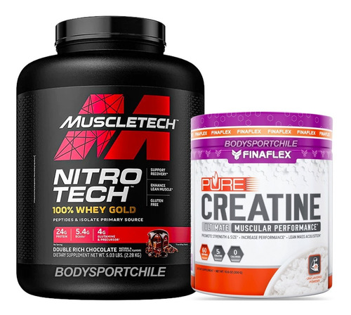 Creatina Finaflex 300grs + Nitro Tech Whey Gold 5lbs