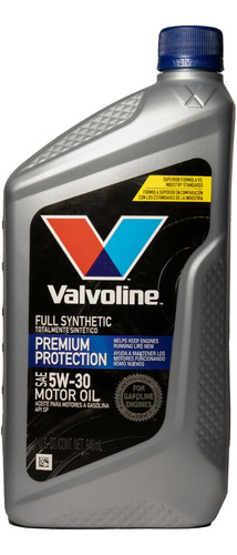 Valvoline 5w30 Gasolina / 100% Sintético / Api Sp / Cuarto