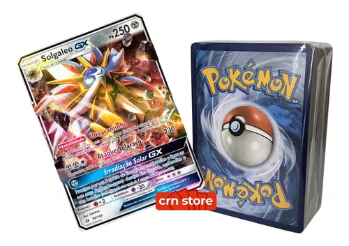 Carta Pokémon Lendário Solgaleo Gx Rainbow Sol E Lua